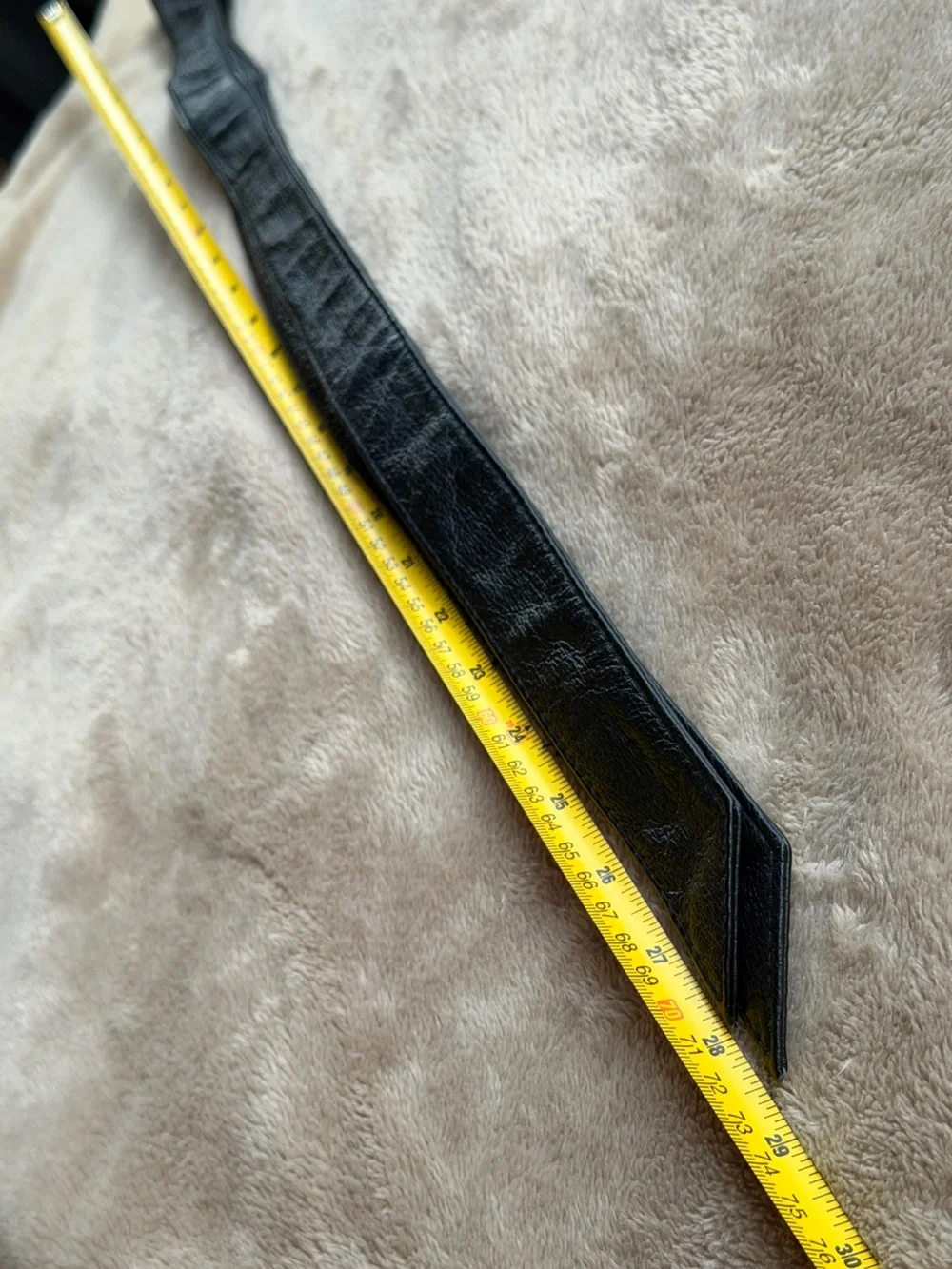 Black Leather tie belt
